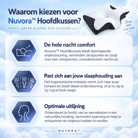 Nuvora™ Ergonomisch Hoofdkussen | voor nek- en schouderondersteuning