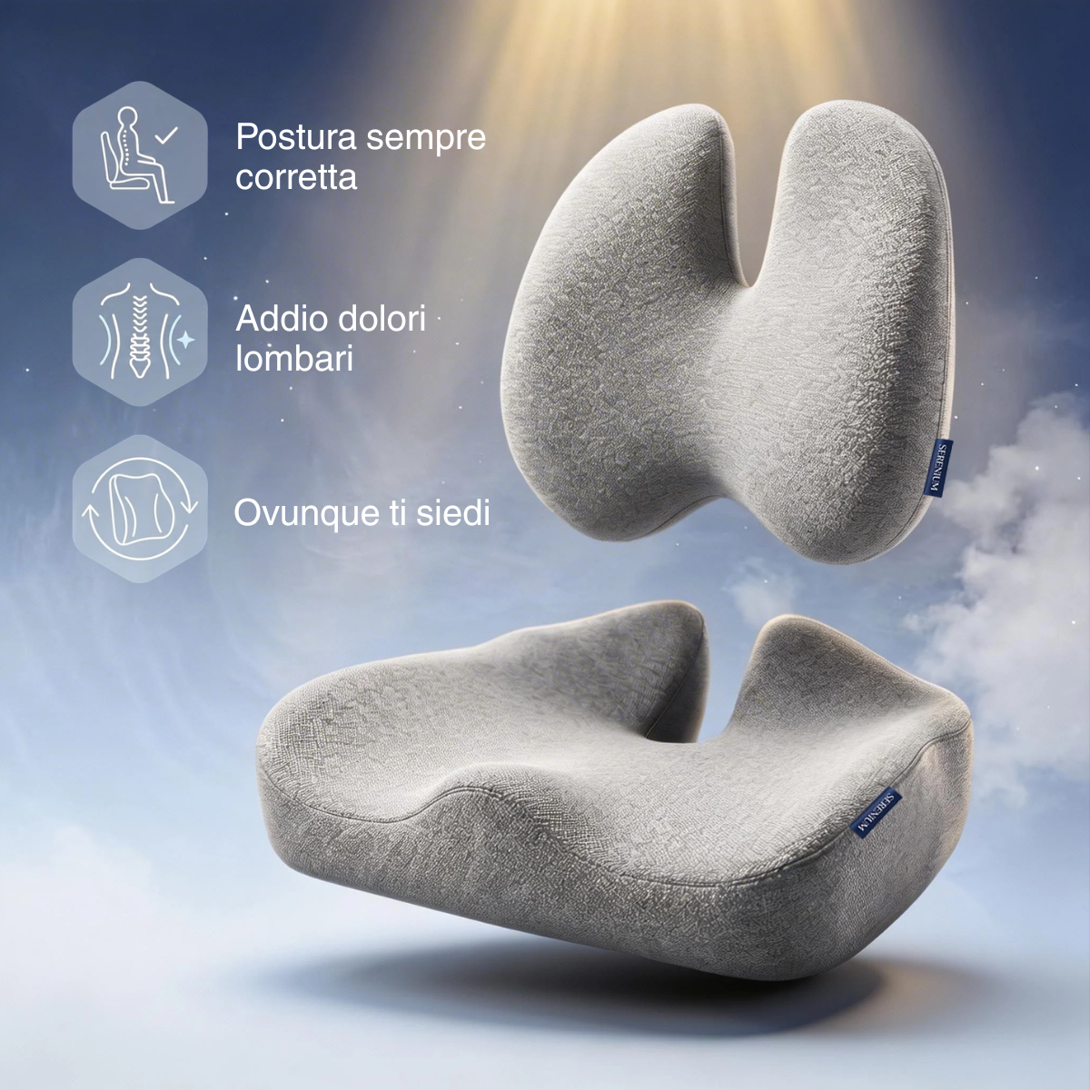ErgoVivo™ Ergonomisch Rugkussen | Comfortabele ondersteuning voor thuis, kantoor & onderweg