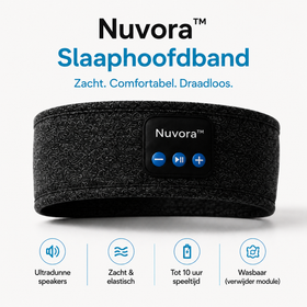 Nuvora™ Slaaphoofdband | Comfortabel luisteren naar muziek, white noise & meditatie