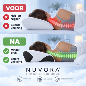 Nuvora™ Ergonomisch Hoofdkussen | voor nek- en schouderondersteuning
