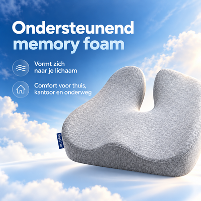 ErgoVivo™ Ergonomisch Zitkussen | Comfortabel zitten thuis, op kantoor & onderweg