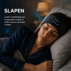 Nuvora™ Slaaphoofdband | Comfortabel luisteren naar muziek, white noise & meditatie