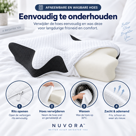 Nuvora™ Ergonomisch Hoofdkussen | voor nek- en schouderondersteuning