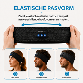 Nuvora™ Slaaphoofdband | Comfortabel luisteren naar muziek, white noise & meditatie