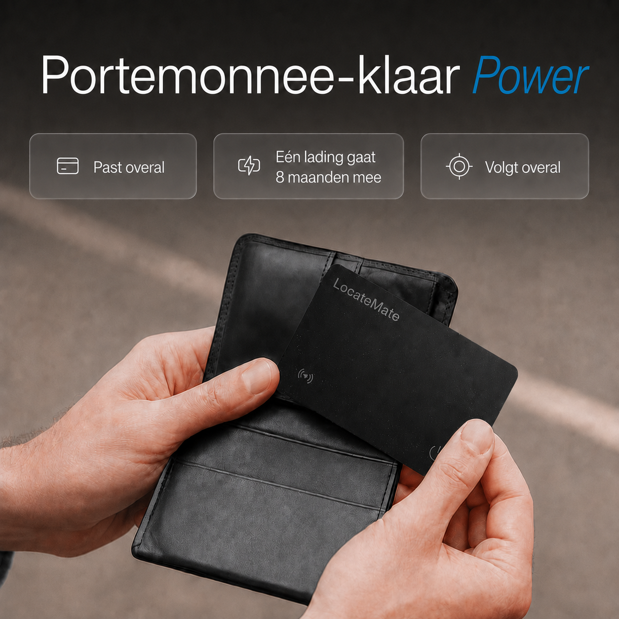 LocateMate | Smart tracker voor portemonnee, koffer & paspoort | Apple Find My