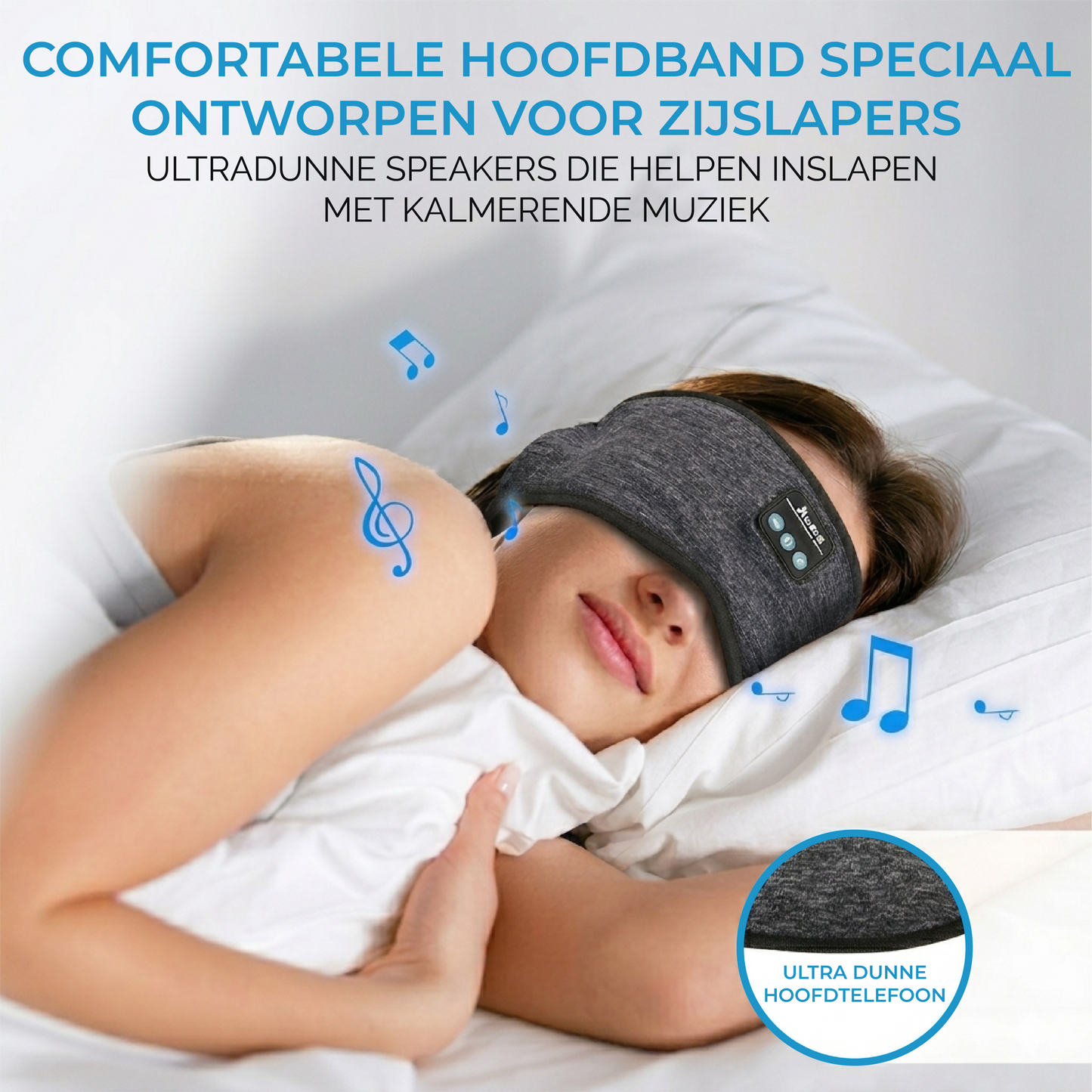 SomniBand | Luister comfortabel naar muziek, white noise of meditatie terwijl je slaapt